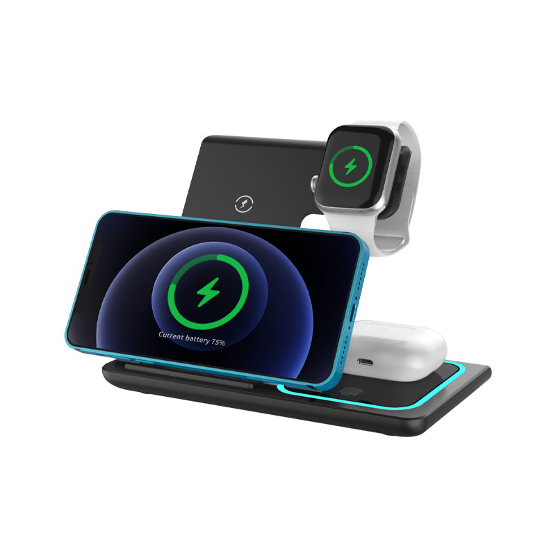 Wireless Charger 3 in 1, Foldable Wireless Charging Station for iPhone, iWatch and Airpods