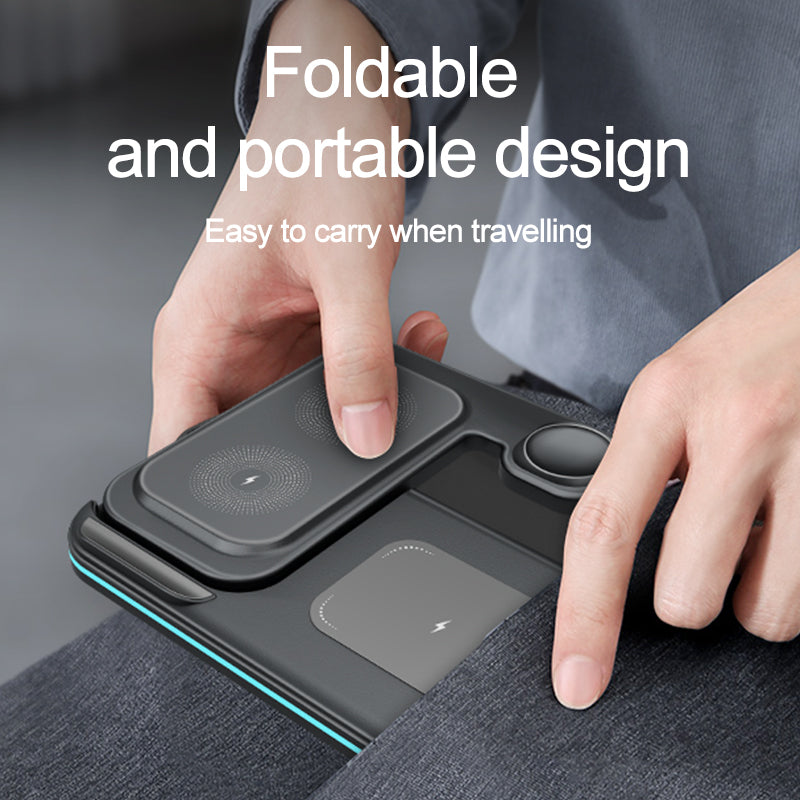 Wireless Charger 3 in 1, Foldable Wireless Charging Station for iPhone, iWatch and Airpods