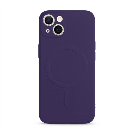 Coque magnétique en silicone, compatible Magsafe pour iPhone 14