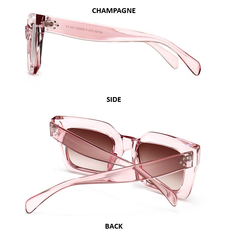 Lunettes de soleil à monture gelée carrée géométrique rétro
