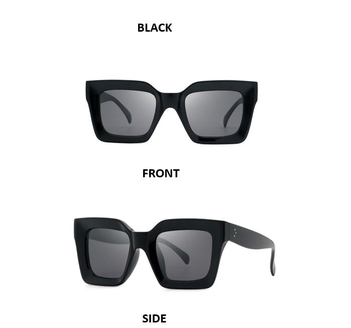 Lunettes de soleil à monture gelée carrée géométrique rétro