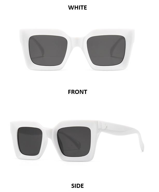 Lunettes de soleil à monture gelée carrée géométrique rétro