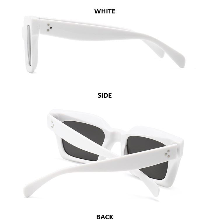 Lunettes de soleil à monture gelée carrée géométrique rétro