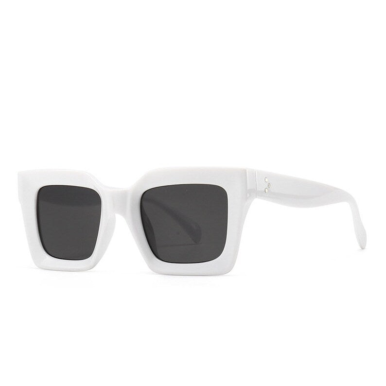 Lunettes de soleil à monture gelée carrée géométrique rétro