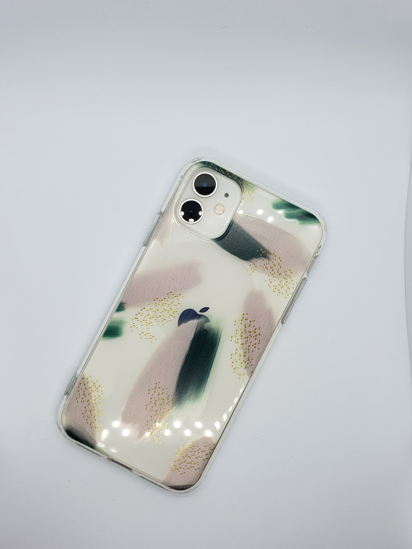 Abstract Green Clear Transparent iPhone Case