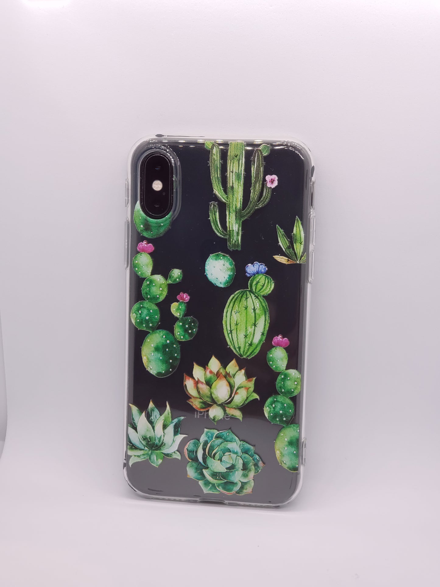 Cactus Flowers Transparent Clear iPhone Case