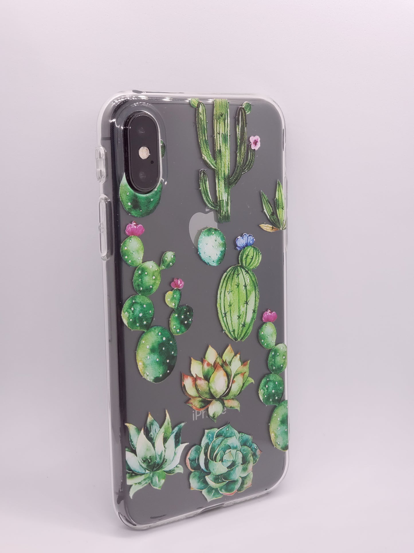 Cactus Flowers Transparent Clear iPhone Case