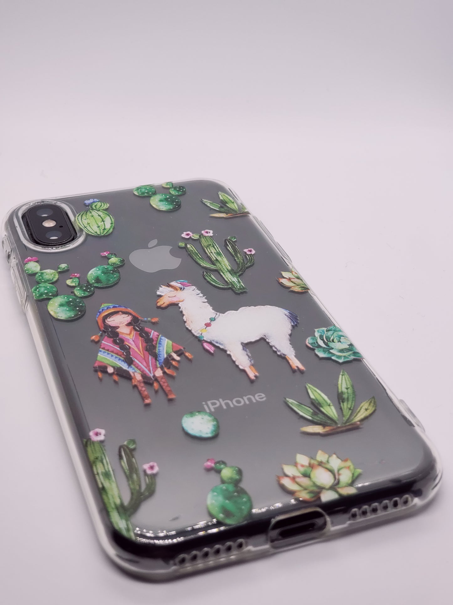 Cactus and Llama Clear Transparent Phone Case