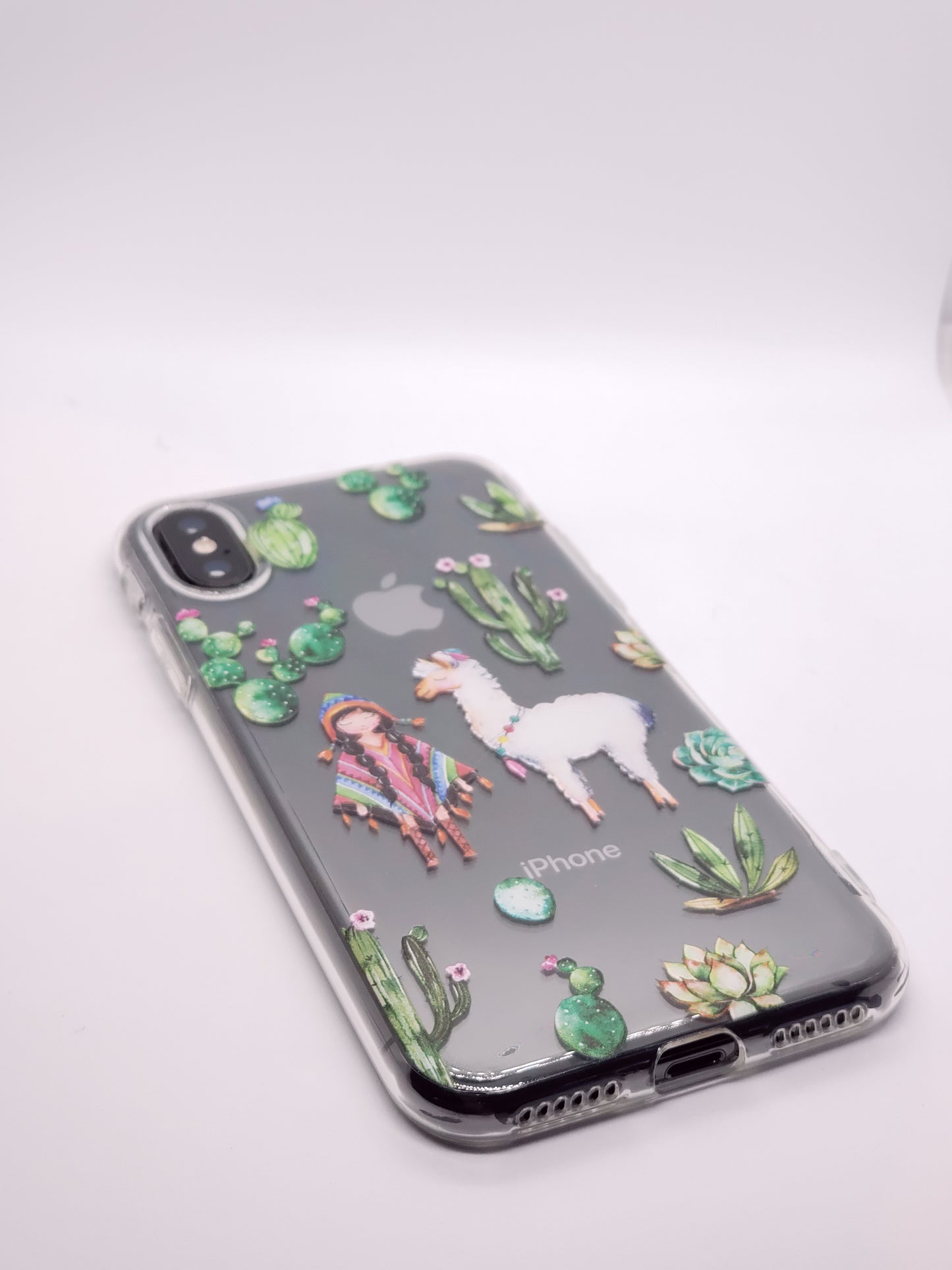 Cactus and Llama Clear Transparent Phone Case
