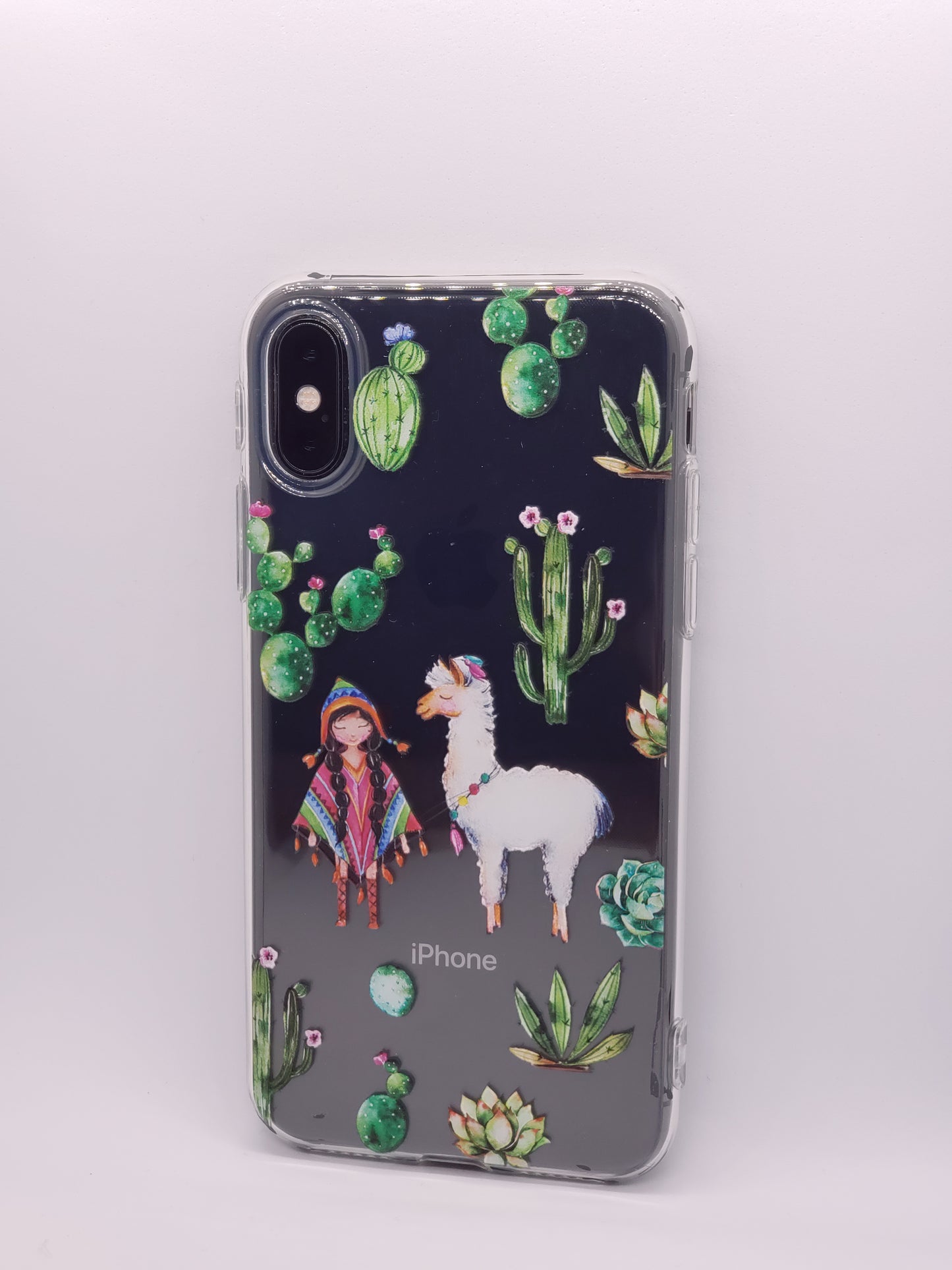 Cactus and Llama Clear Transparent Phone Case