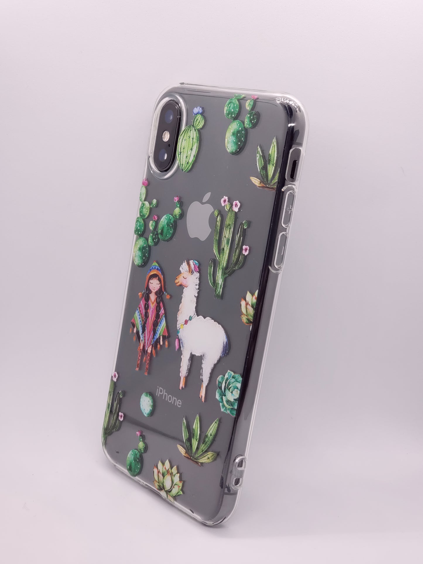 Cactus and Llama Clear Transparent Phone Case