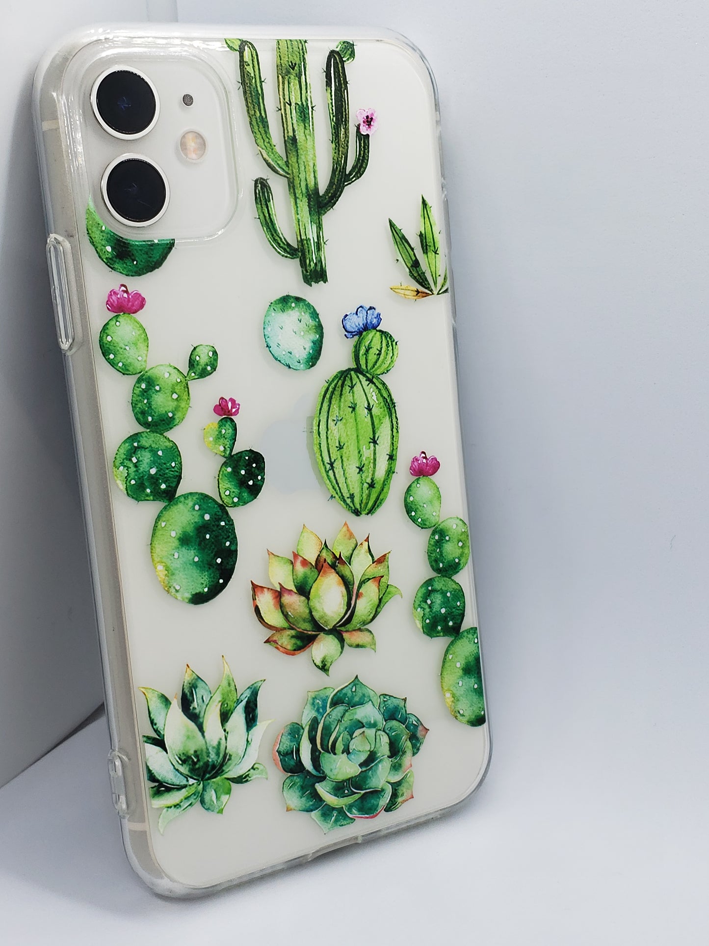 Cactus Flowers Transparent Clear iPhone Case