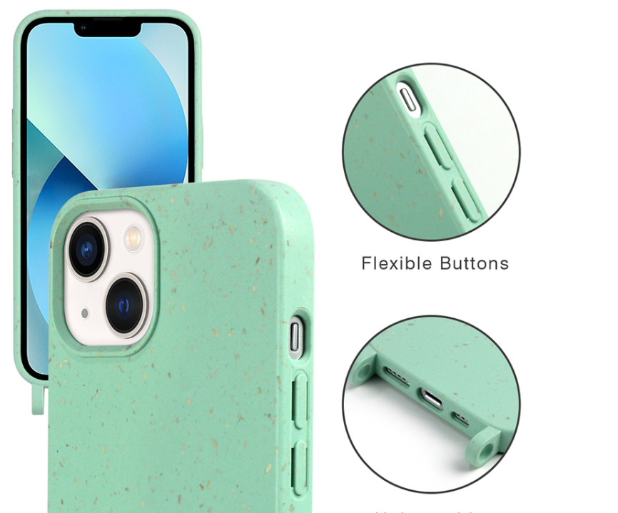 Biodegradable Compostable iPhone Case with Adjustable Lanyard