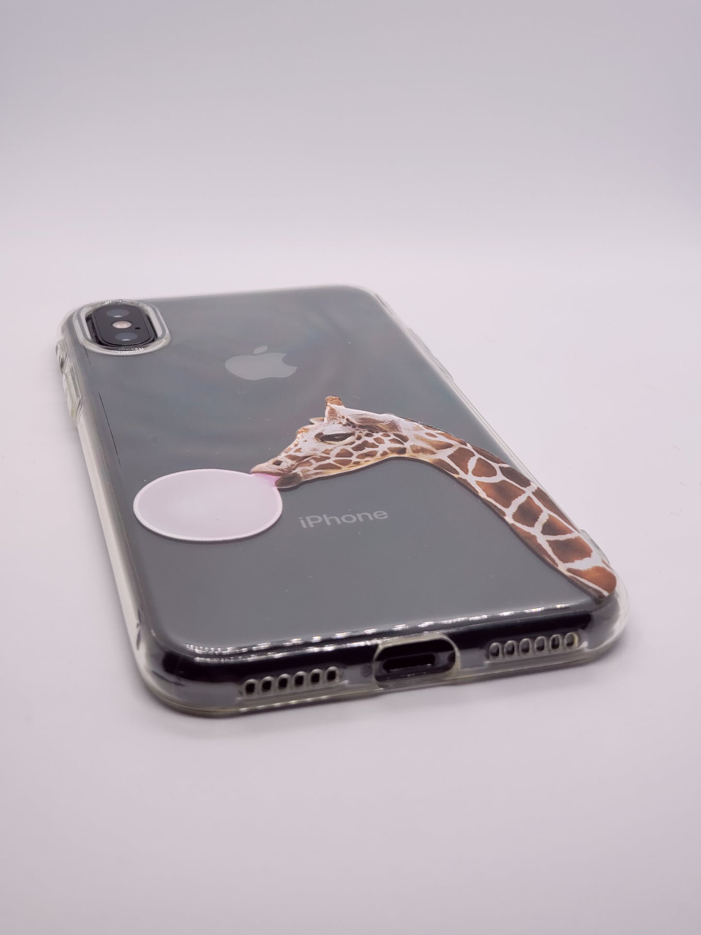 Giraffe Bubble Gum Transparent Clear Case