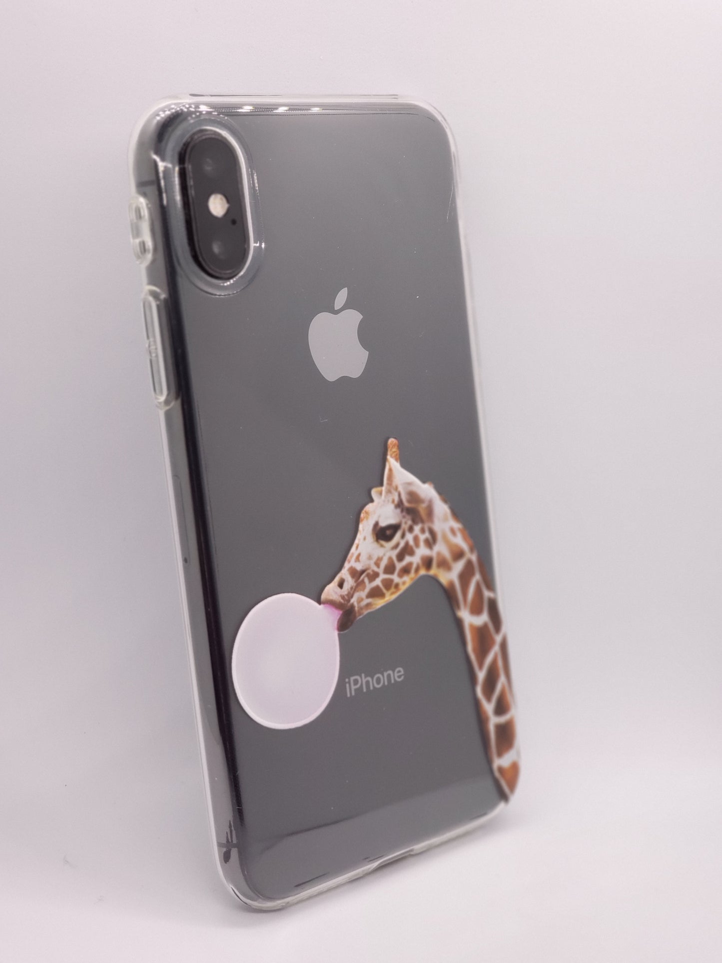 Giraffe Bubble Gum Transparent Clear Case