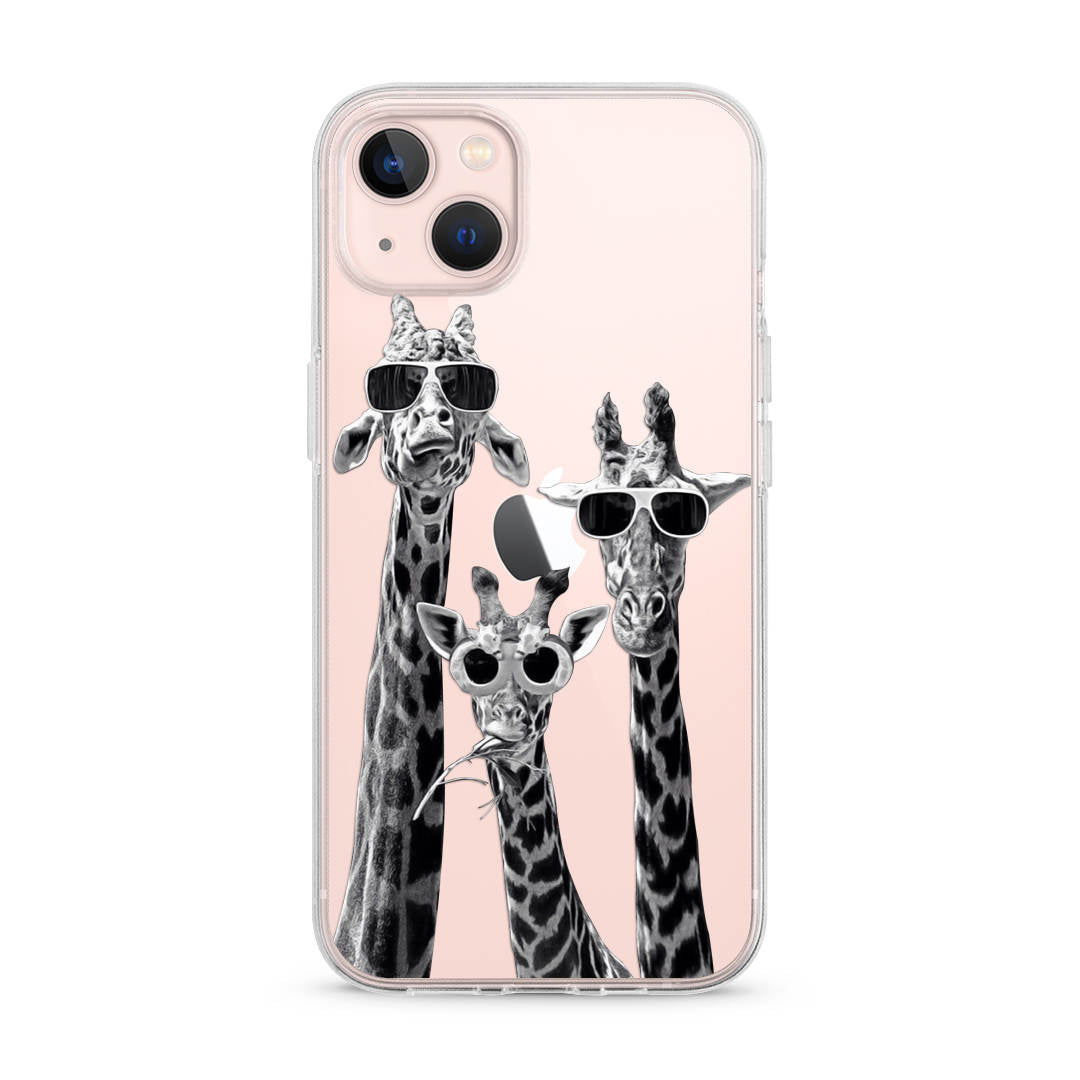 Giraffe Heads Transparent Clear iPhone Case
