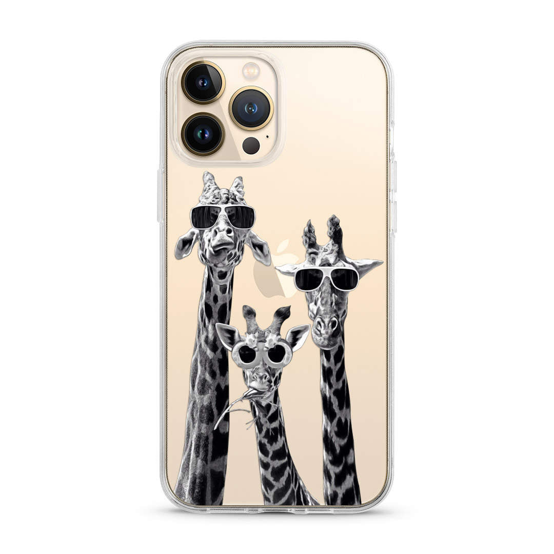 Giraffe Heads Transparent Clear iPhone Case