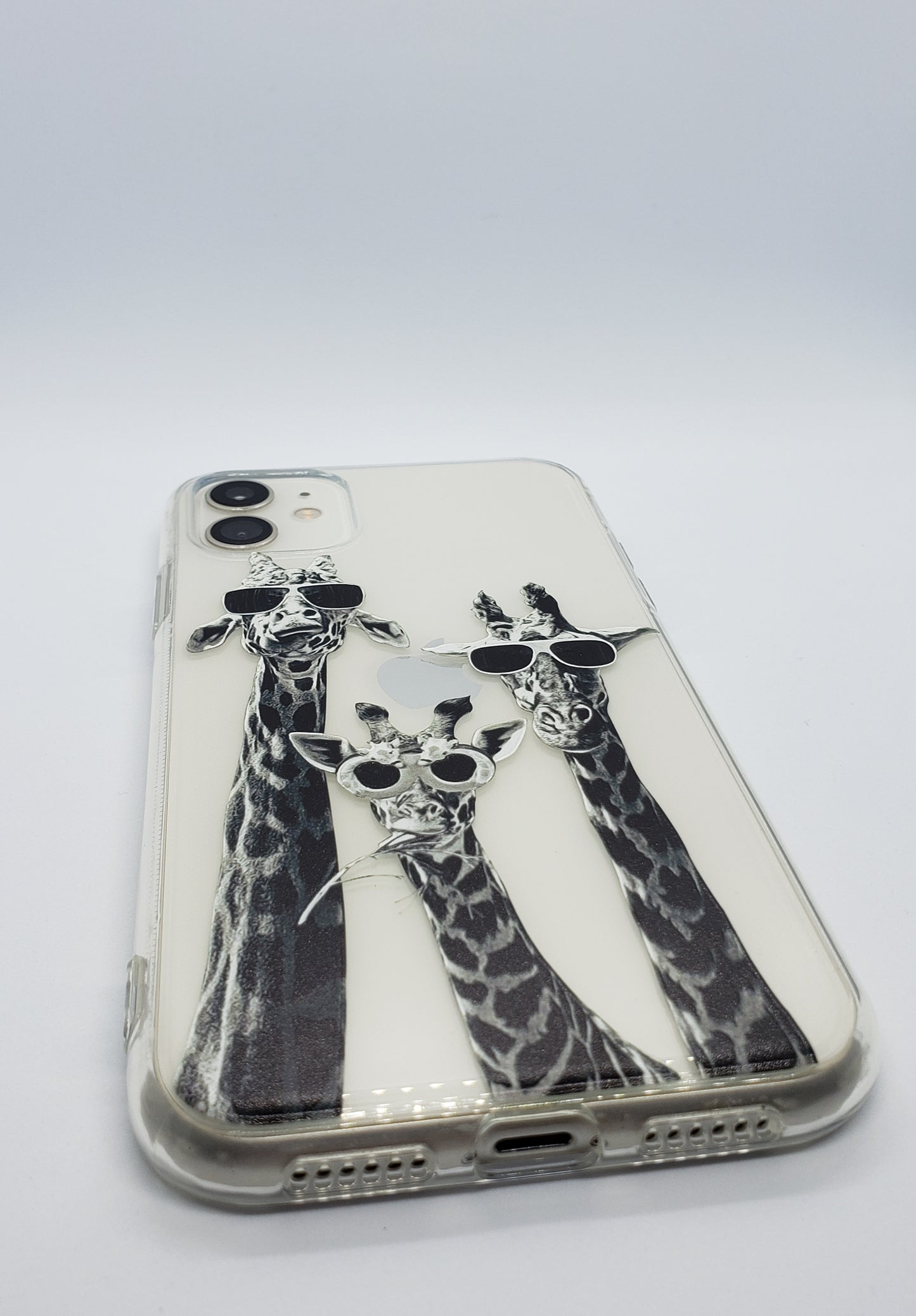 Giraffe Heads Transparent Clear iPhone Case