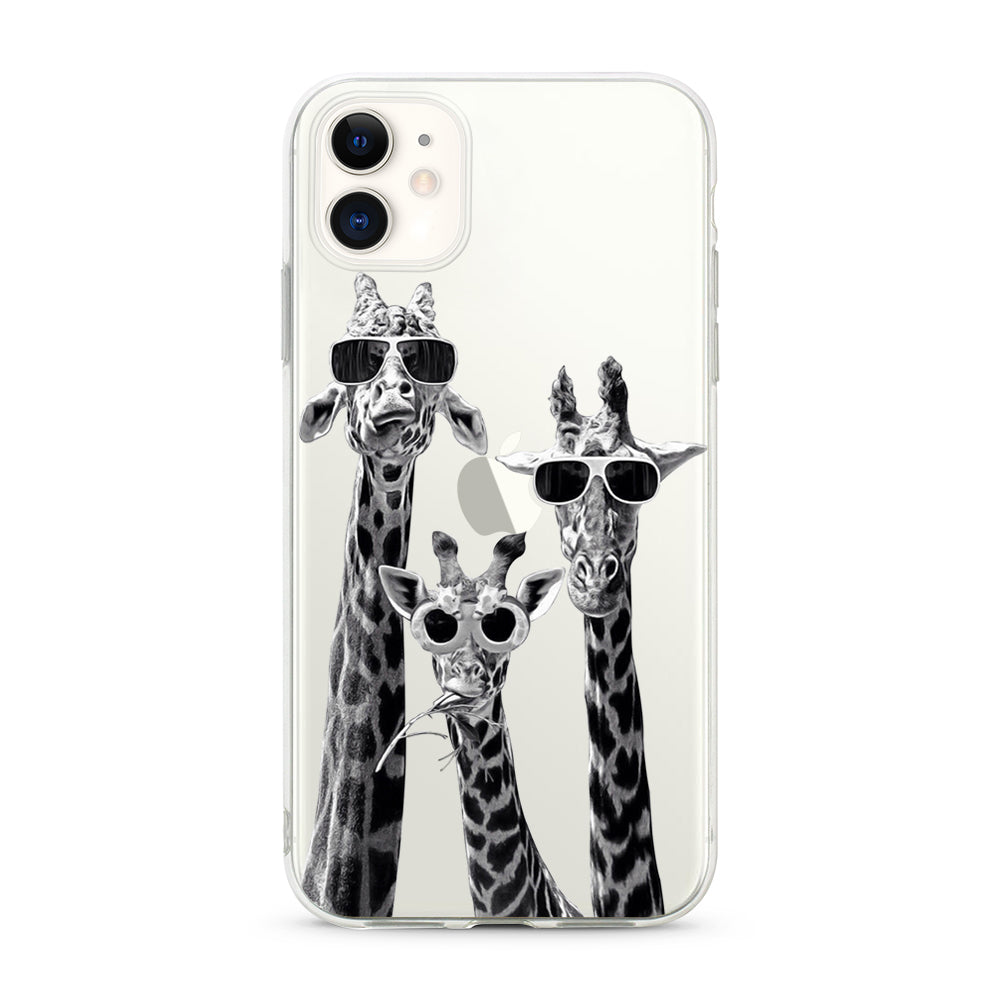 Giraffe Heads Transparent Clear iPhone Case