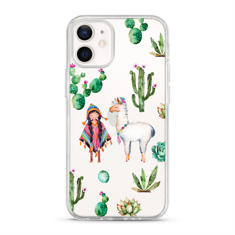 Cactus and Llama Clear Transparent Phone Case