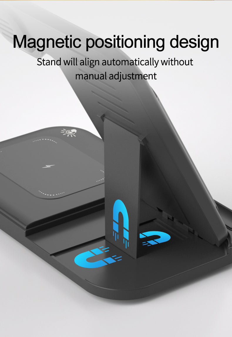 Wireless Charger 3 in 1, Foldable Wireless Charging Station for iPhone, iWatch and Airpods