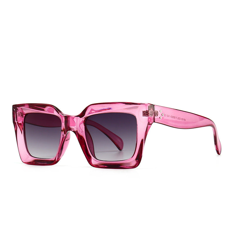 Retro Geometrical Square Jelly Frame Sunglasses