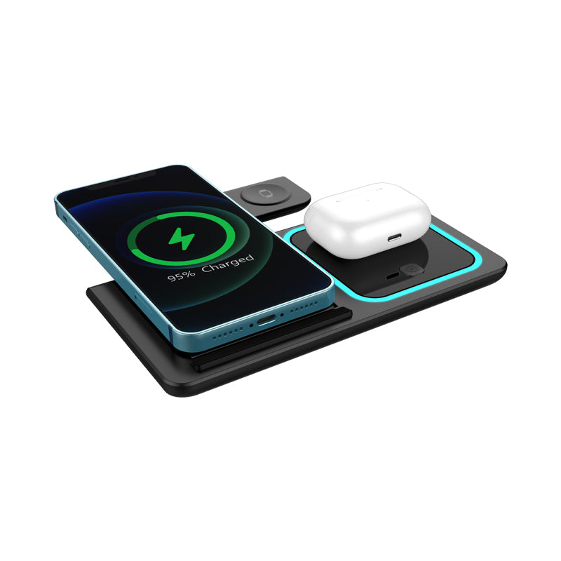 Wireless Charger 3 in 1, Foldable Wireless Charging Station for iPhone, iWatch and Airpods