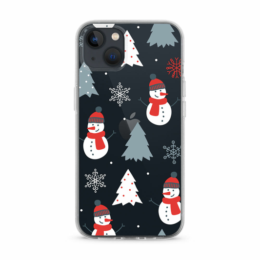 Coque iPhone transparente bonhomme de neige de Noël