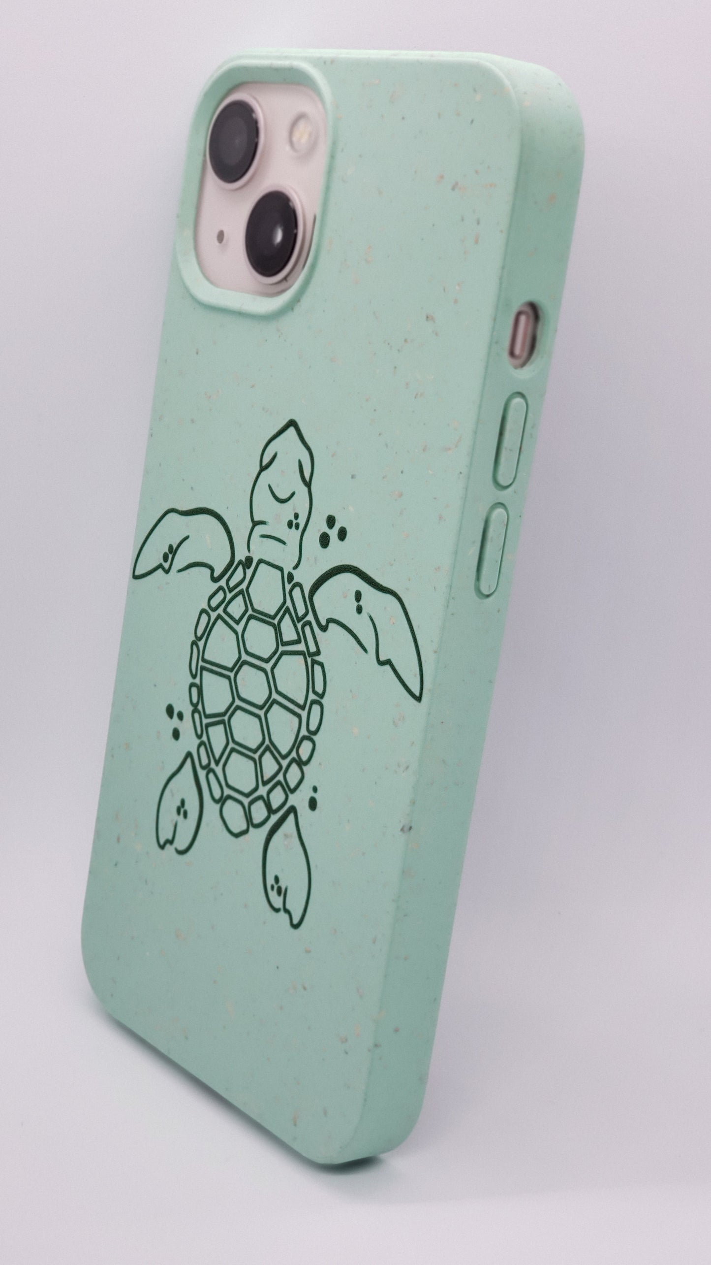 Coque iPhone compostable biodégradable tortue verte de l'océan