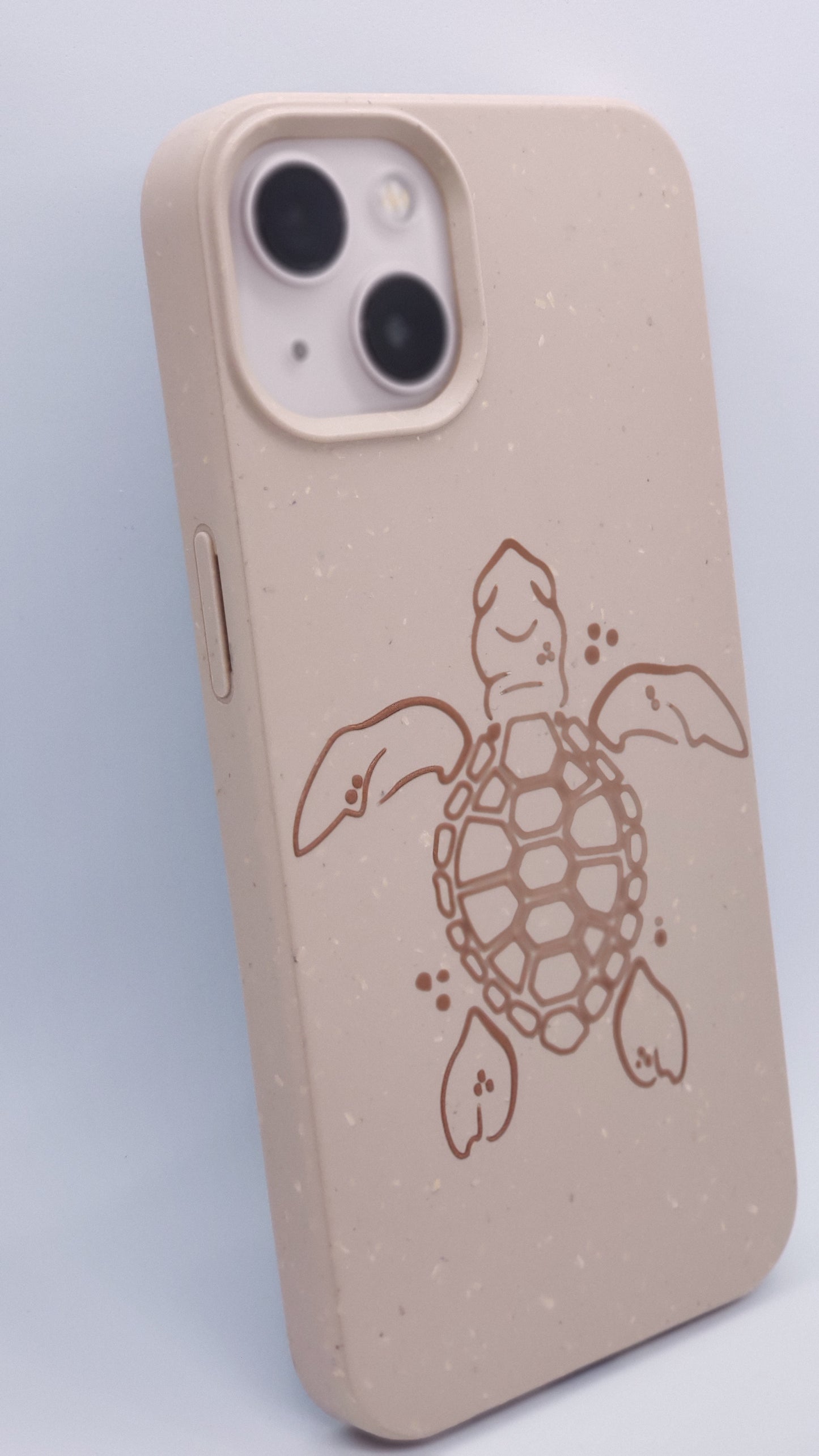 Vinilo o funda para iPhone Compostable biodegradable con tortuga oceánica rosa arena