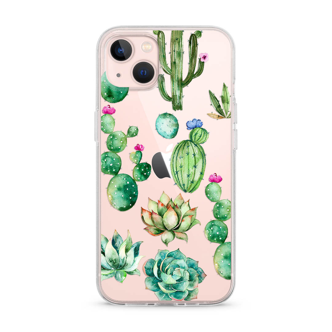Vinilo o funda para iPhone Flores de cactus transparente transparente