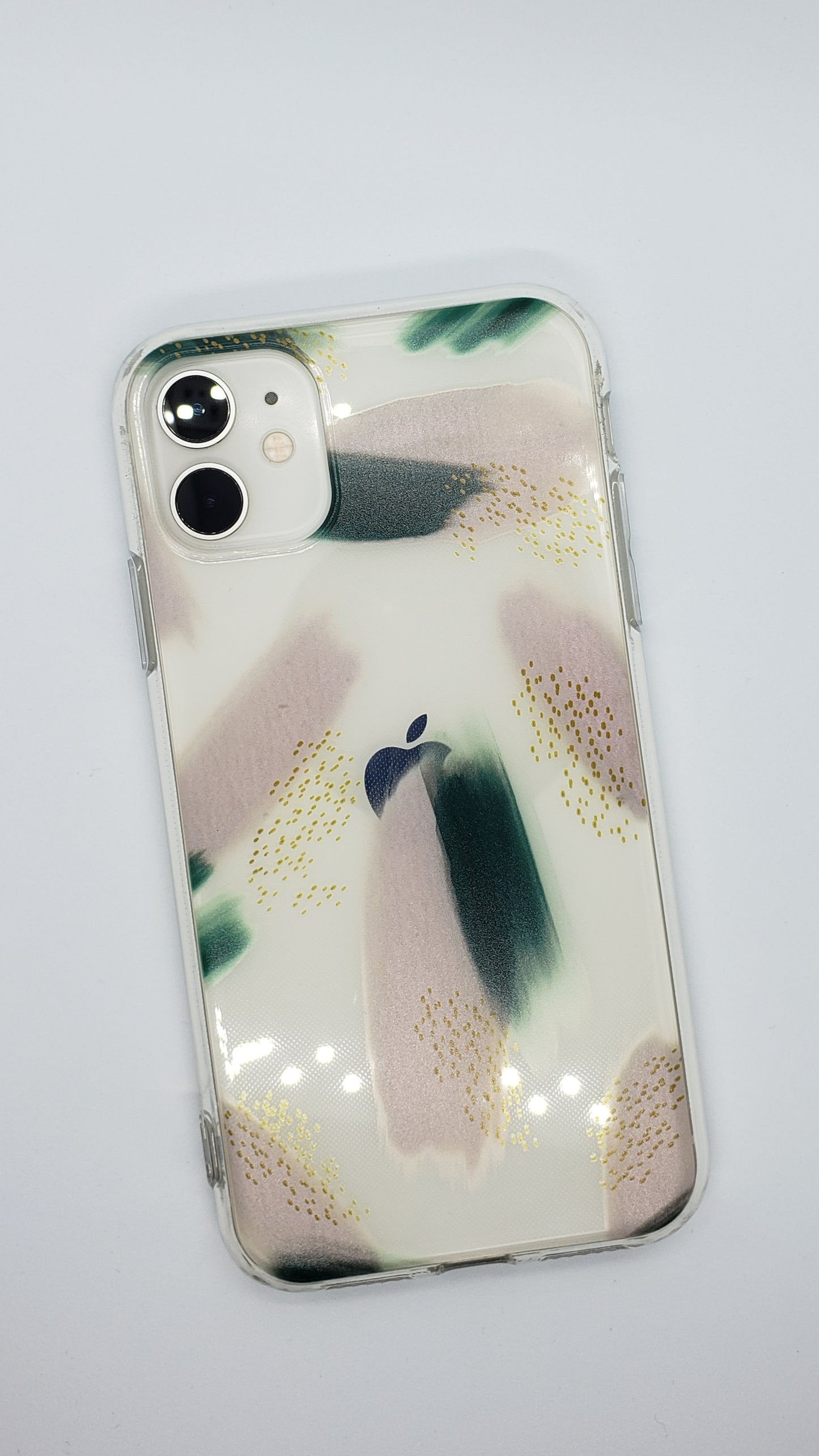 Abstract Green Clear Transparent iPhone Case