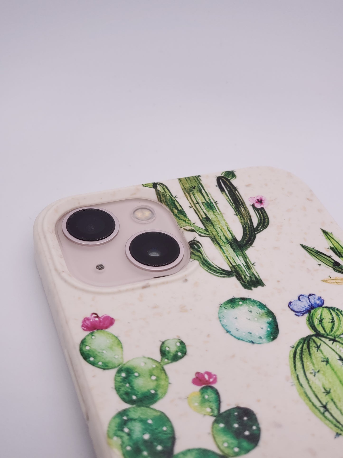 Coque iPhone biodégradable fleurs de cactus