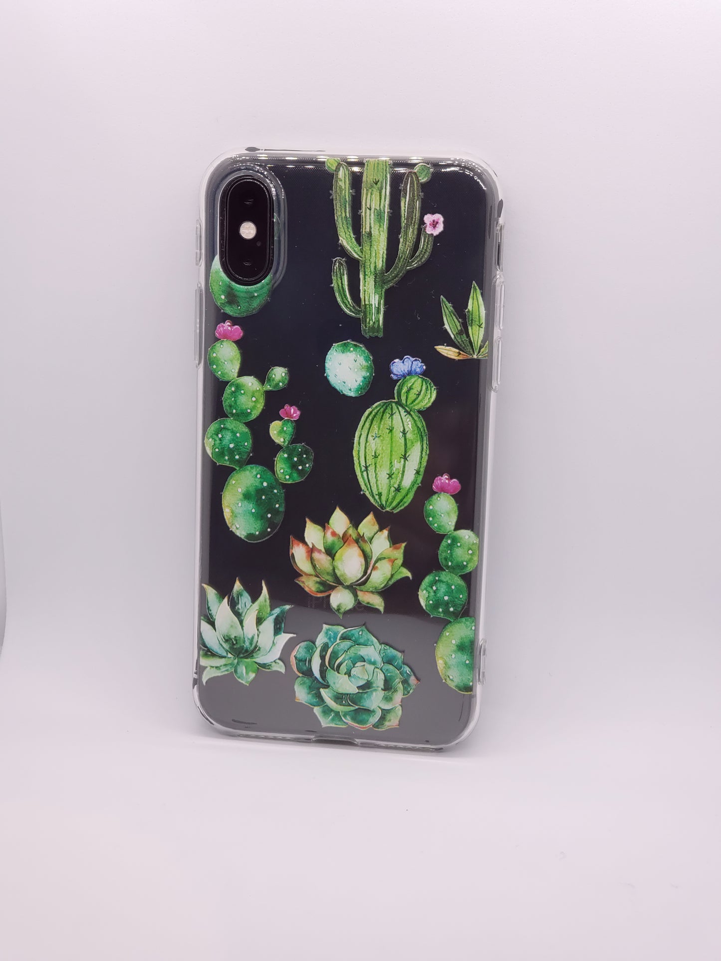 Coque iPhone Transparente Fleurs de Cactus