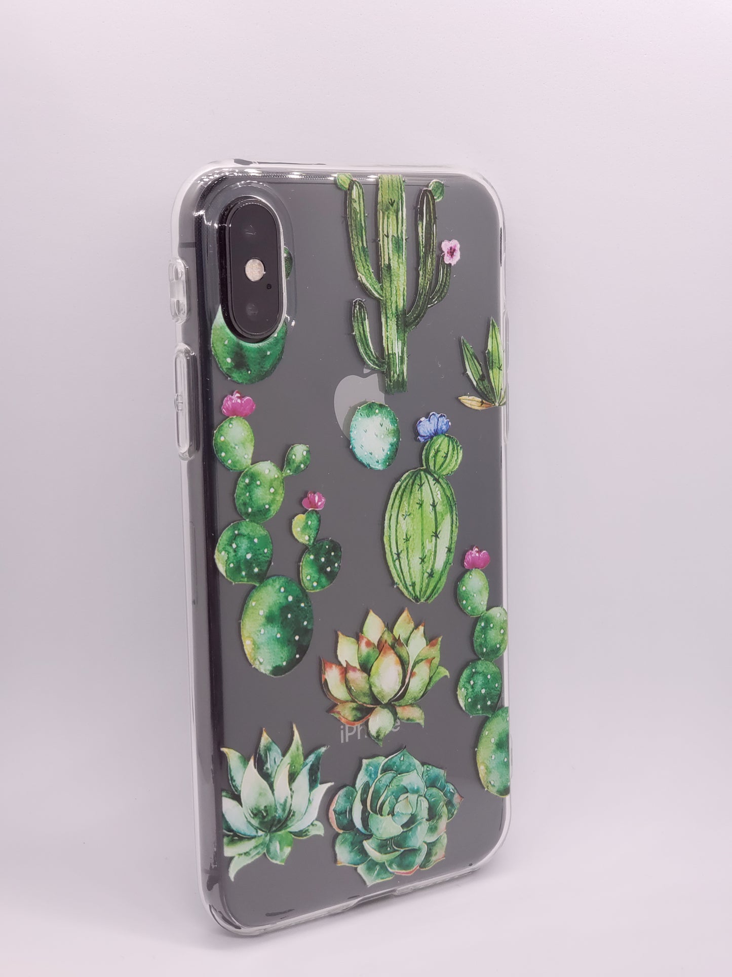 Vinilo o funda para iPhone Flores de cactus transparente transparente