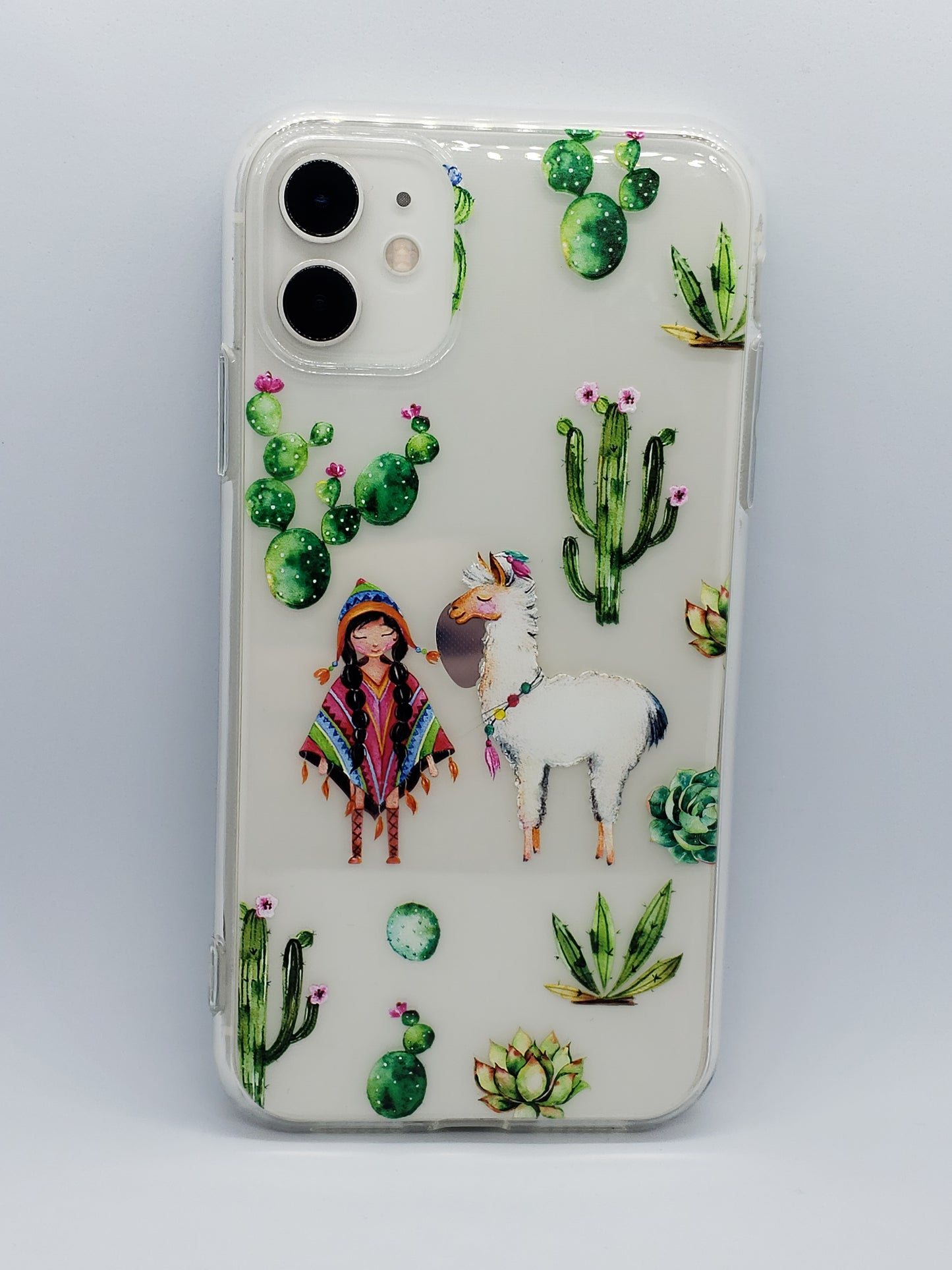 Cactus and Llama Clear Transparent Phone Case