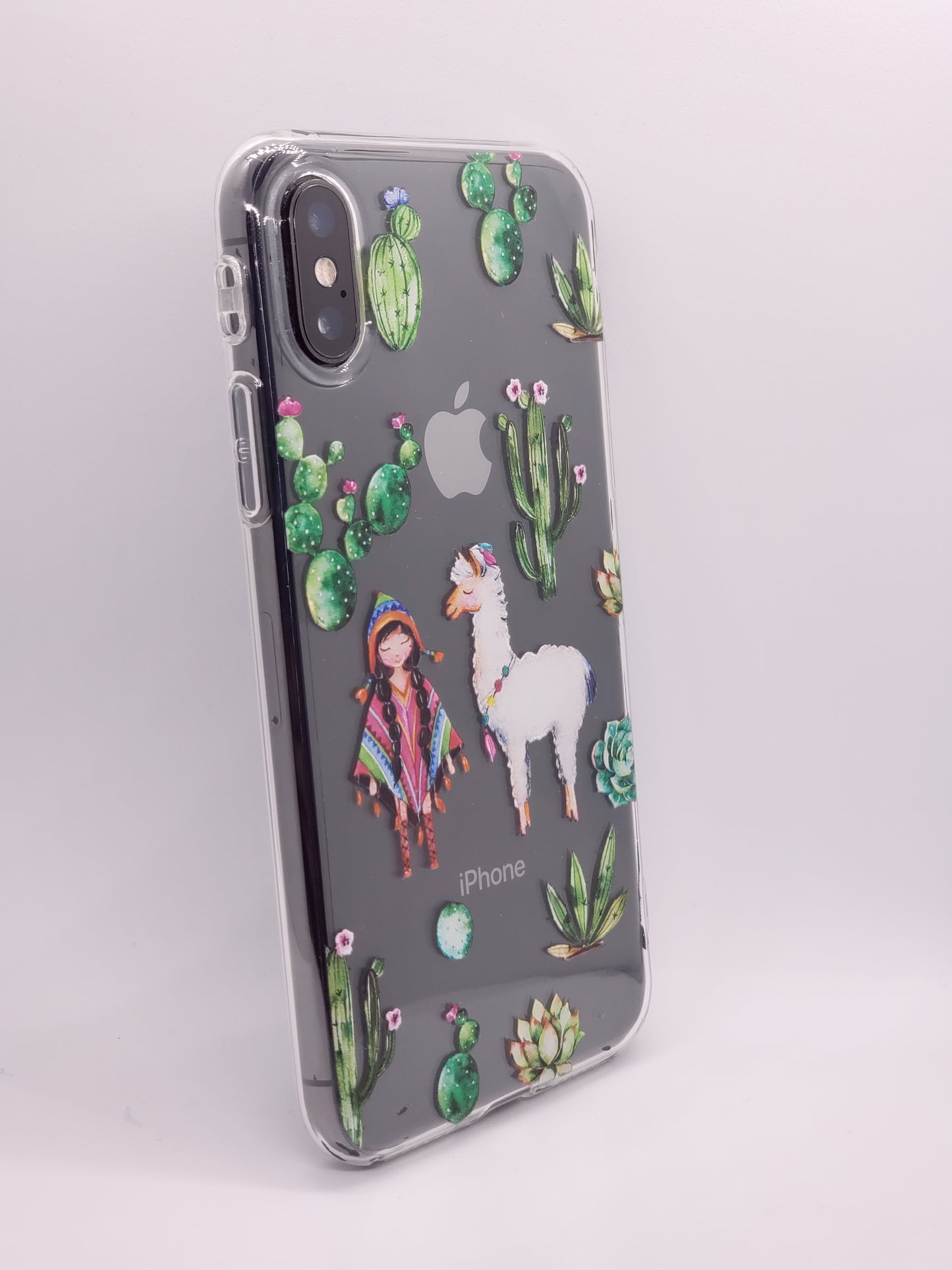 Cactus and Llama Clear Transparent Phone Case