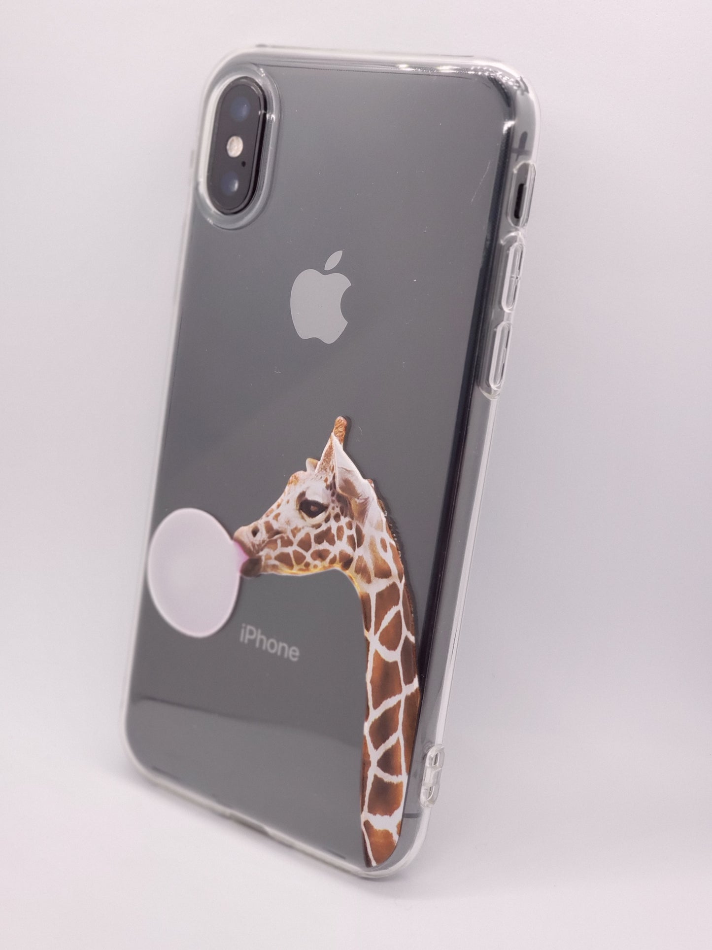 Giraffe Bubble Gum Transparent Clear Case
