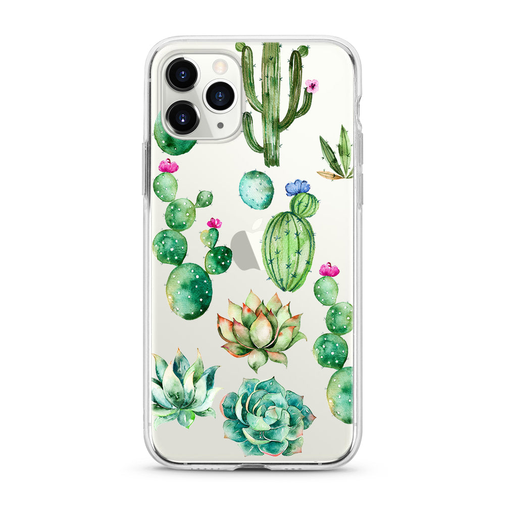 "Cactus Flowers" Clear iPhone Case