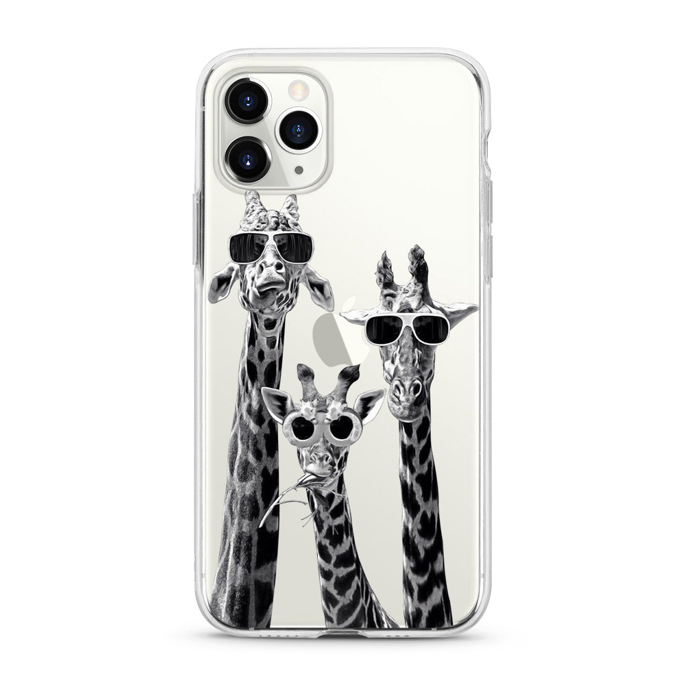"Giraffe Heads" Clear iPhone Case