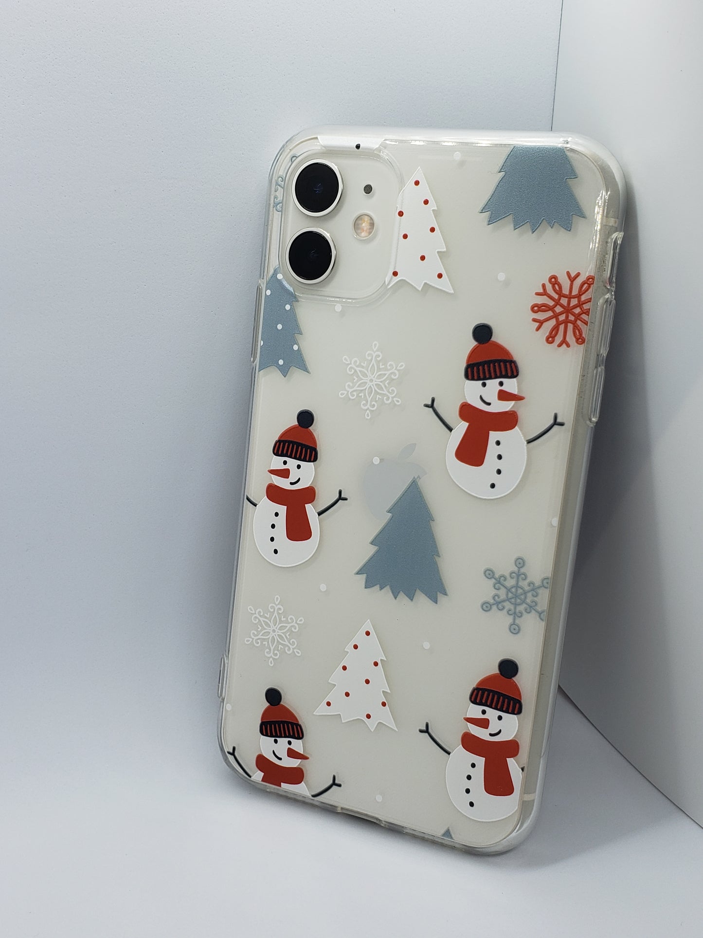 Coque iPhone transparente bonhomme de neige de Noël