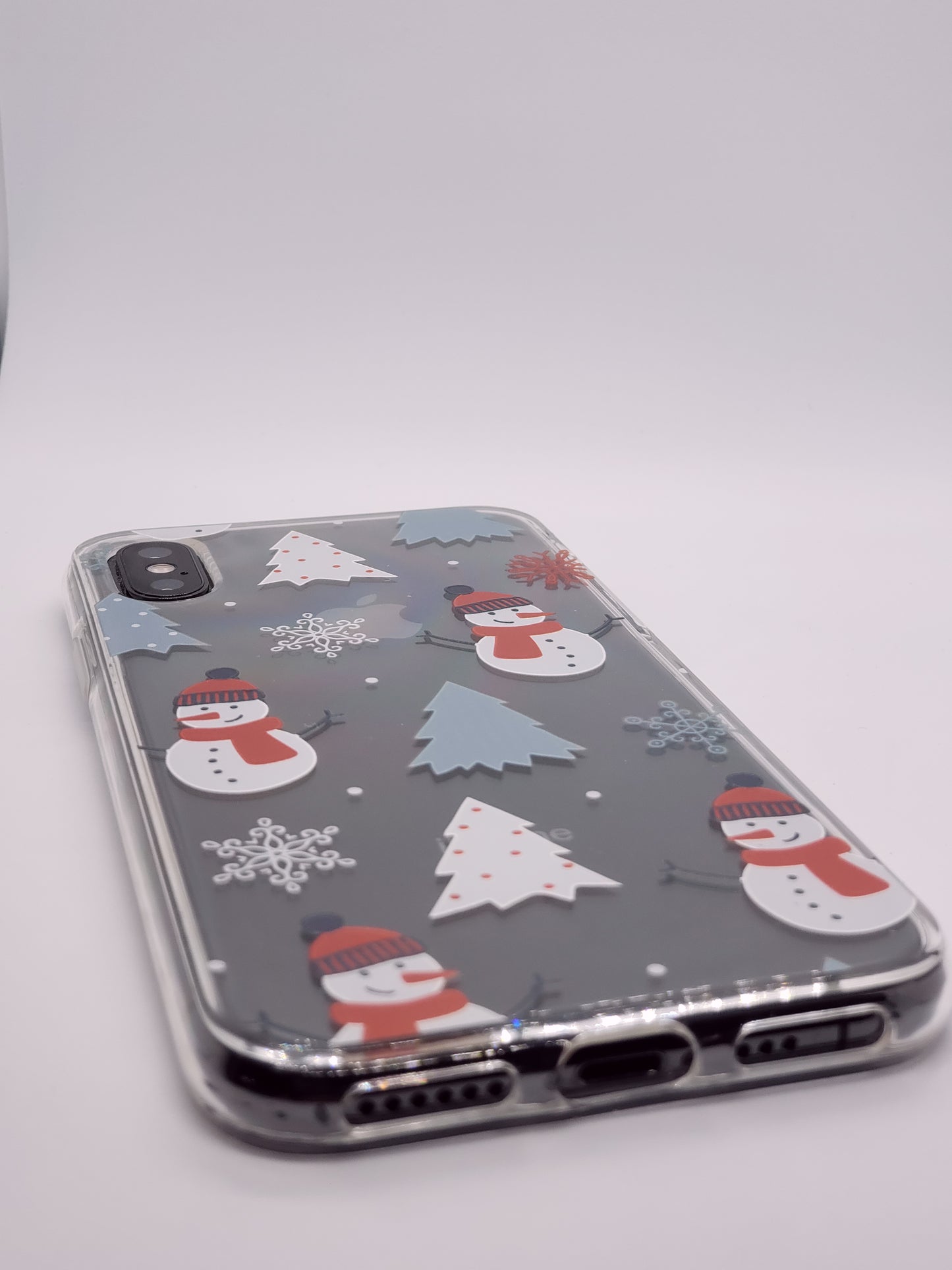 Christmas Snow Man Transparent iPhone Case