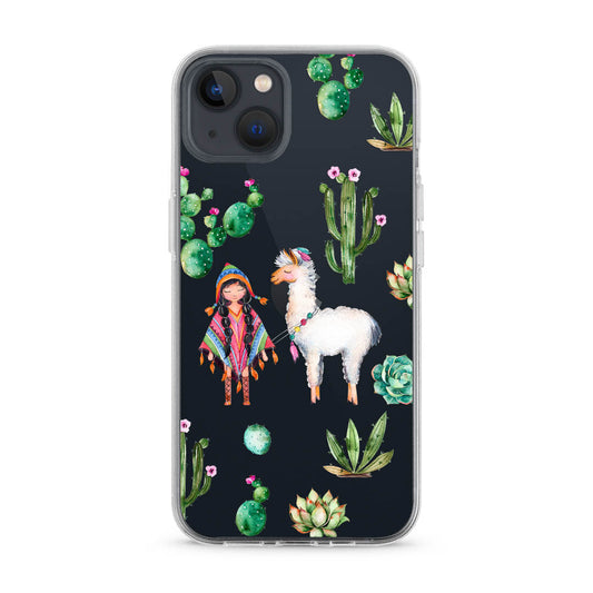 Cactus and Llama Clear iPhone Case
