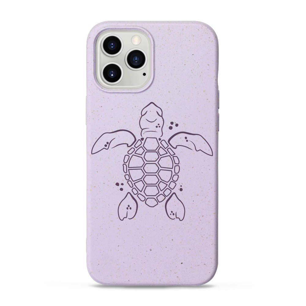 Coque iPhone biodégradable Purple Ocean Turtle