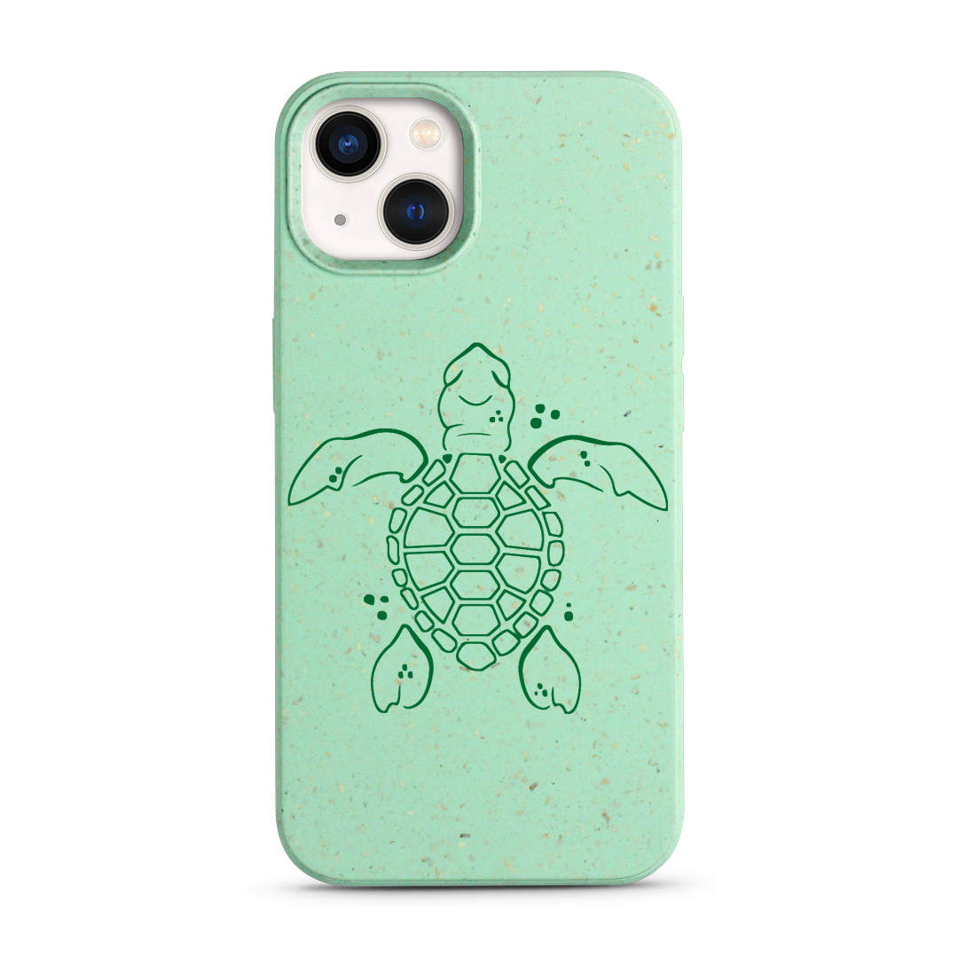 Funda compostable biodegradable para iPhone Green Ocean Turtle