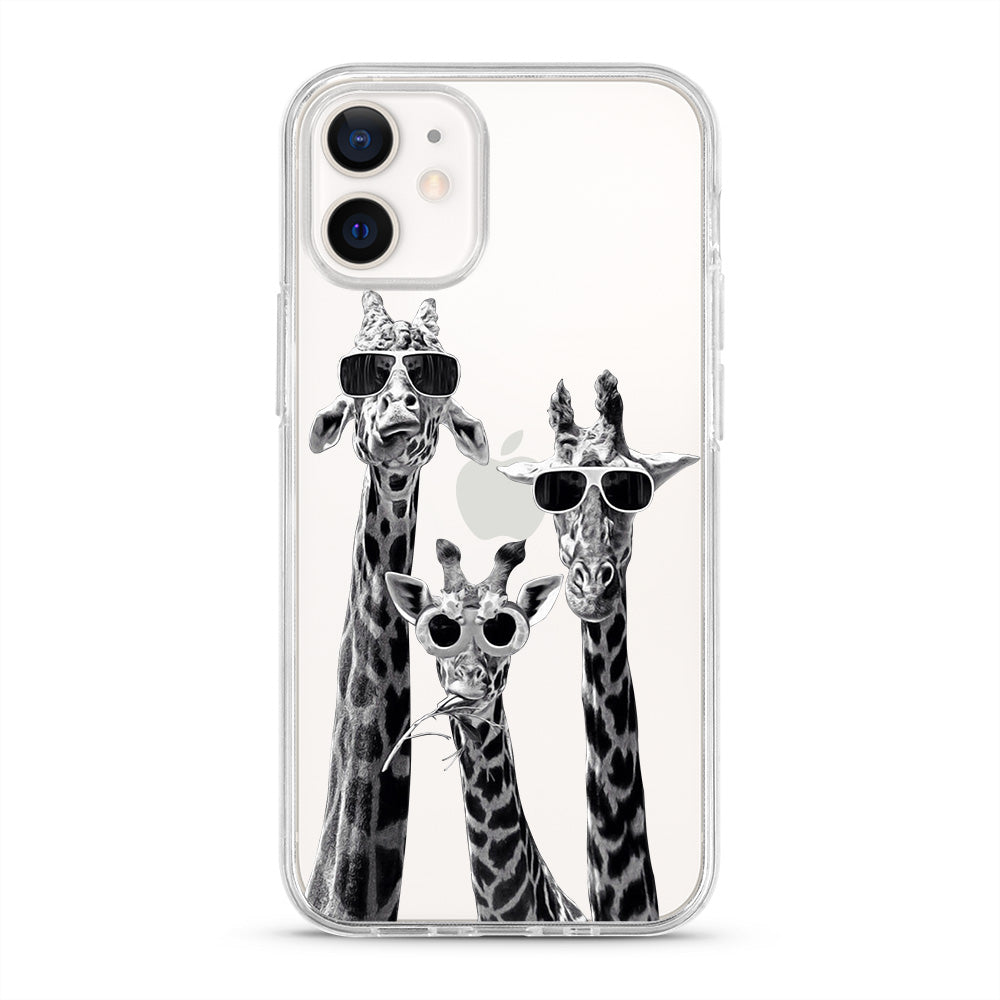 Giraffe Heads Transparent Clear iPhone Case