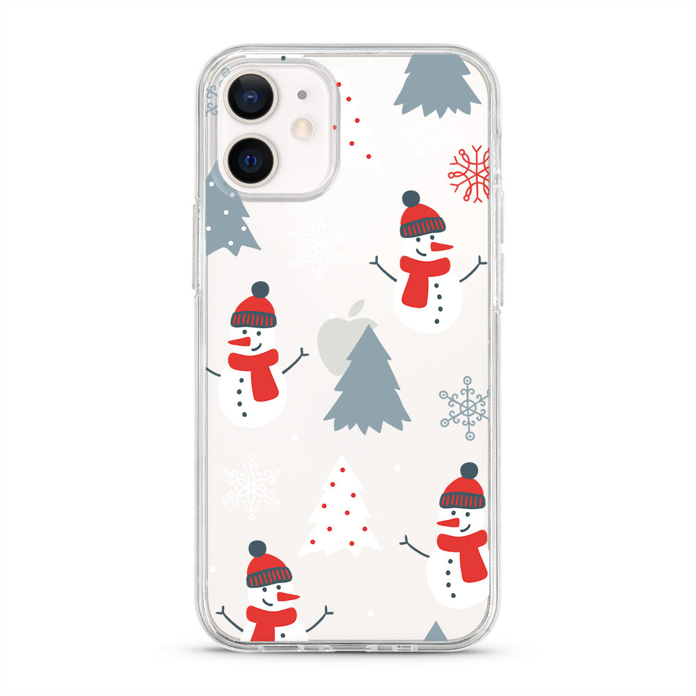 Christmas Snow Man Transparent iPhone Case