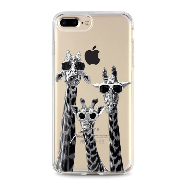 Giraffe Heads Transparent Clear iPhone Case