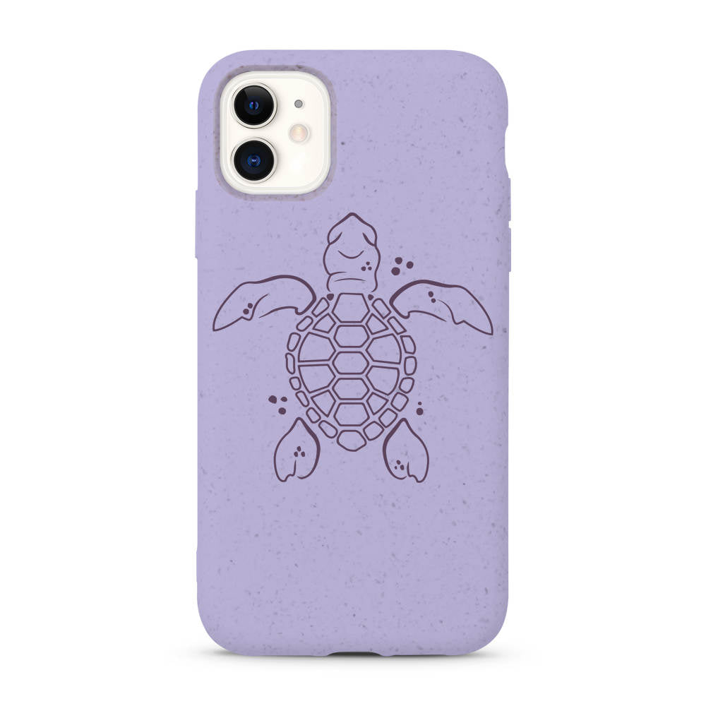 Coque iPhone biodégradable Purple Ocean Turtle